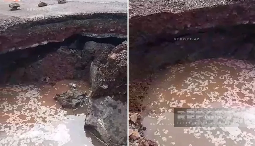 Seldən sonra yol çökdü - Azərbaycanda